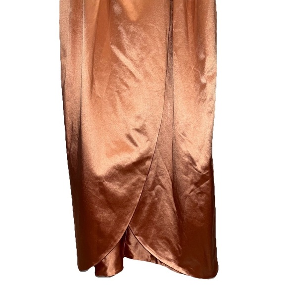 ULLA JOHNSON Lelita dress midi satin copper 8 off shoulder cocktail NWT formal - Picture 9 of 16